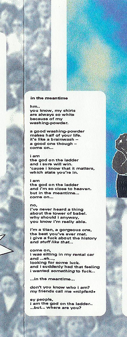 T-ACHE God on the Ladder - Retrospective 91 - 97, Album Cover, excerpt, in the meantime, lyrics print